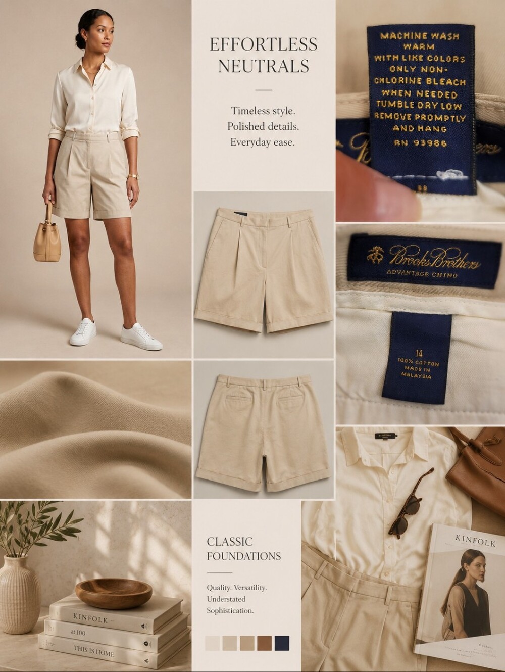 Brooks Brothers Advantage Chino Shorts Khaki Cotton Pleated - 14 - 100% Cotton